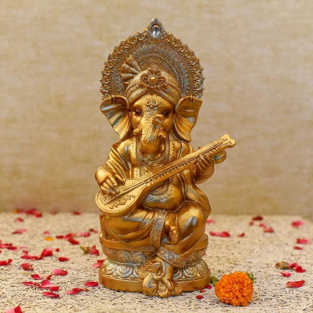 Lord Ganesha Playing Sitar Idolganesh Chaturthi Idol