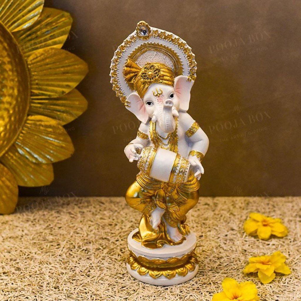 Lord Ganesha With Dholkiganesh Chaturthi Idol