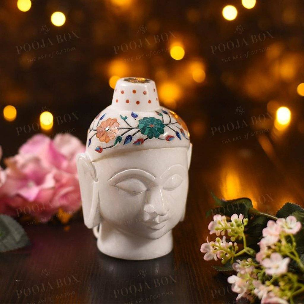 Marble Buddha Head Home Decor