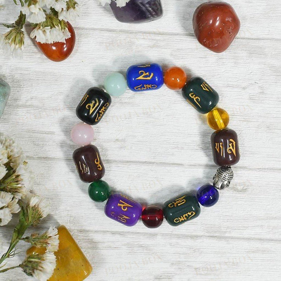 Multi Color Cylidrical Round Chinese Bracelet