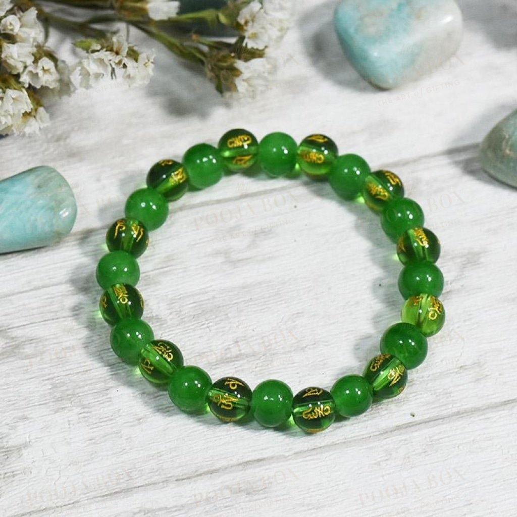 Om Mani Padme Hum Green Tibetan Band/ Bracelet