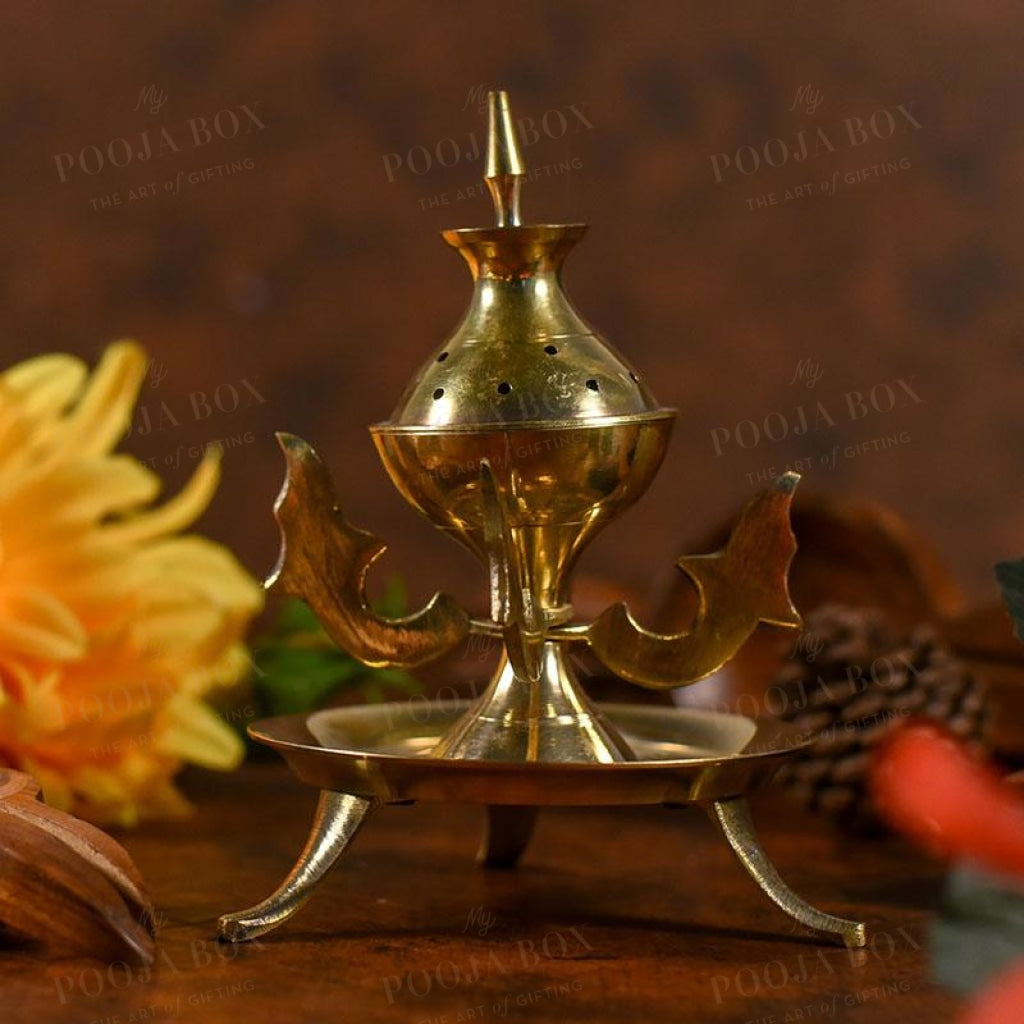 Pretty Multipurpose Brass Dhoop/incense Holder Incense