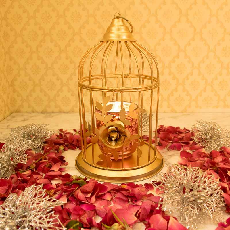 Exquisite Metal Bird-Cage Decorative Hanging Lantern