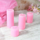 Rosy Pink Scented Pillar Candle Set Of 4