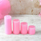Rosy Pink Scented Pillar Candle Set Of 4