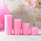 Rosy Pink Scented Pillar Candle Set Of 4