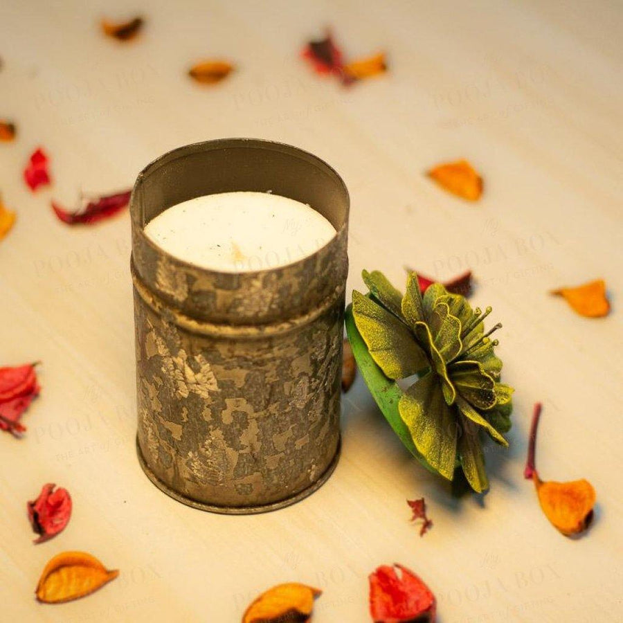 Scented Floral Candle- Large Candle Holder