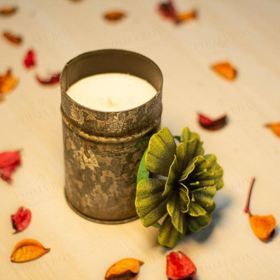 Scented Floral Candle- Large Candle Holder