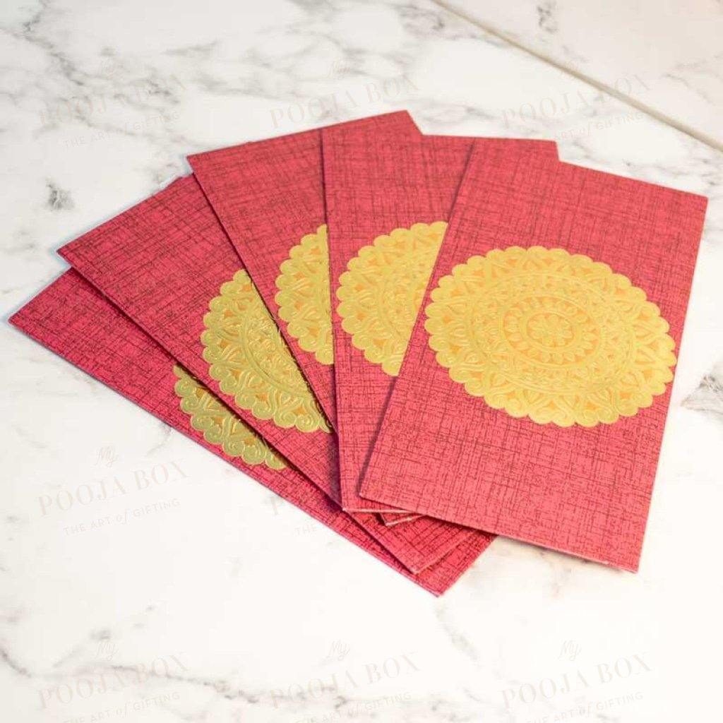Scented Pink Envelope With Rangoli Design ( Pack Of 5)