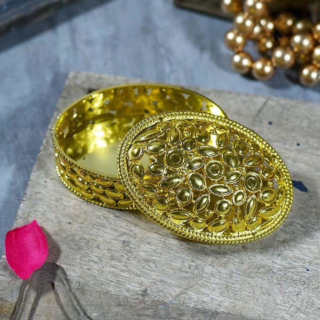 Shimmering Golden Trinket Box Jewellery