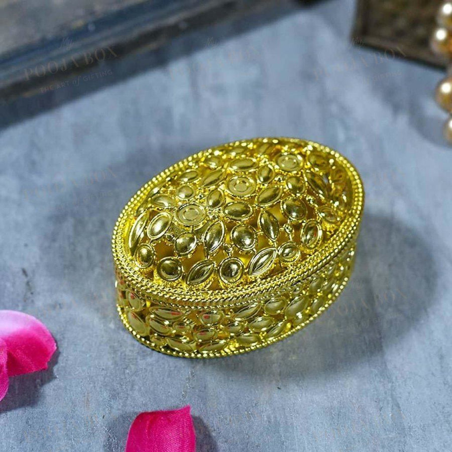 Shimmering Golden Trinket Box Jewellery