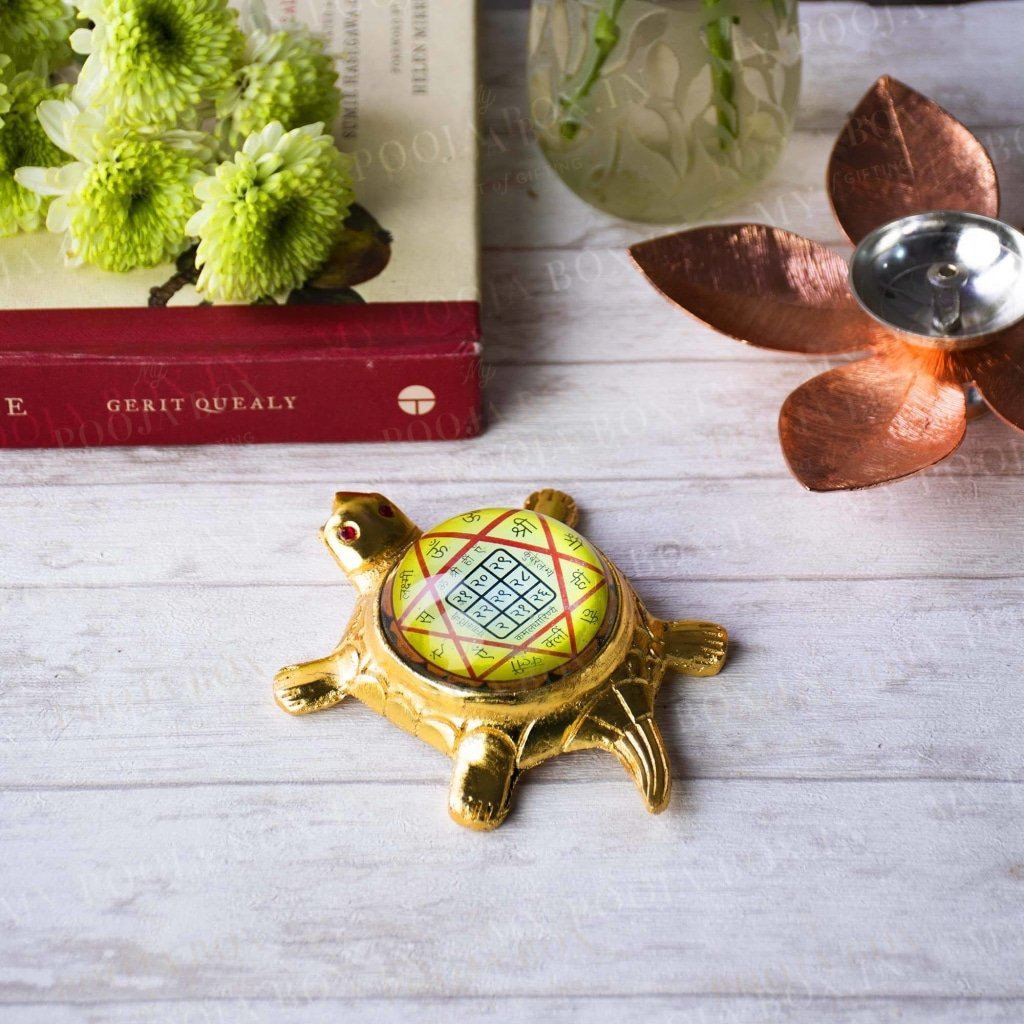 Shri Kuber Yantra Tortoise Hanging with Divya Mantra