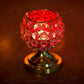 Sparkling Crystal Studded Red Candle Holder