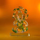 Stunning Ganesh Glass Idol In Transparent White And Green Idols