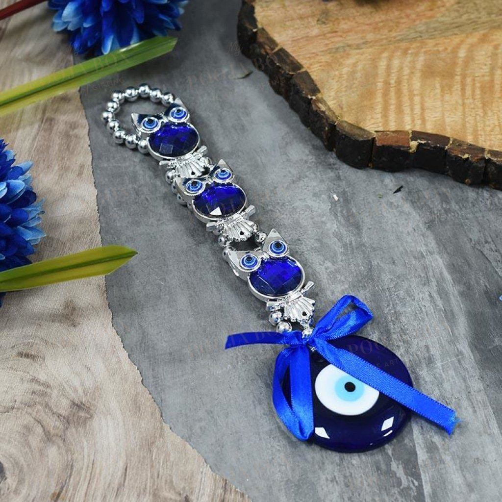 Turkish Evil Eye & Owl Protection Wall Hanging Amulet Feng Shui