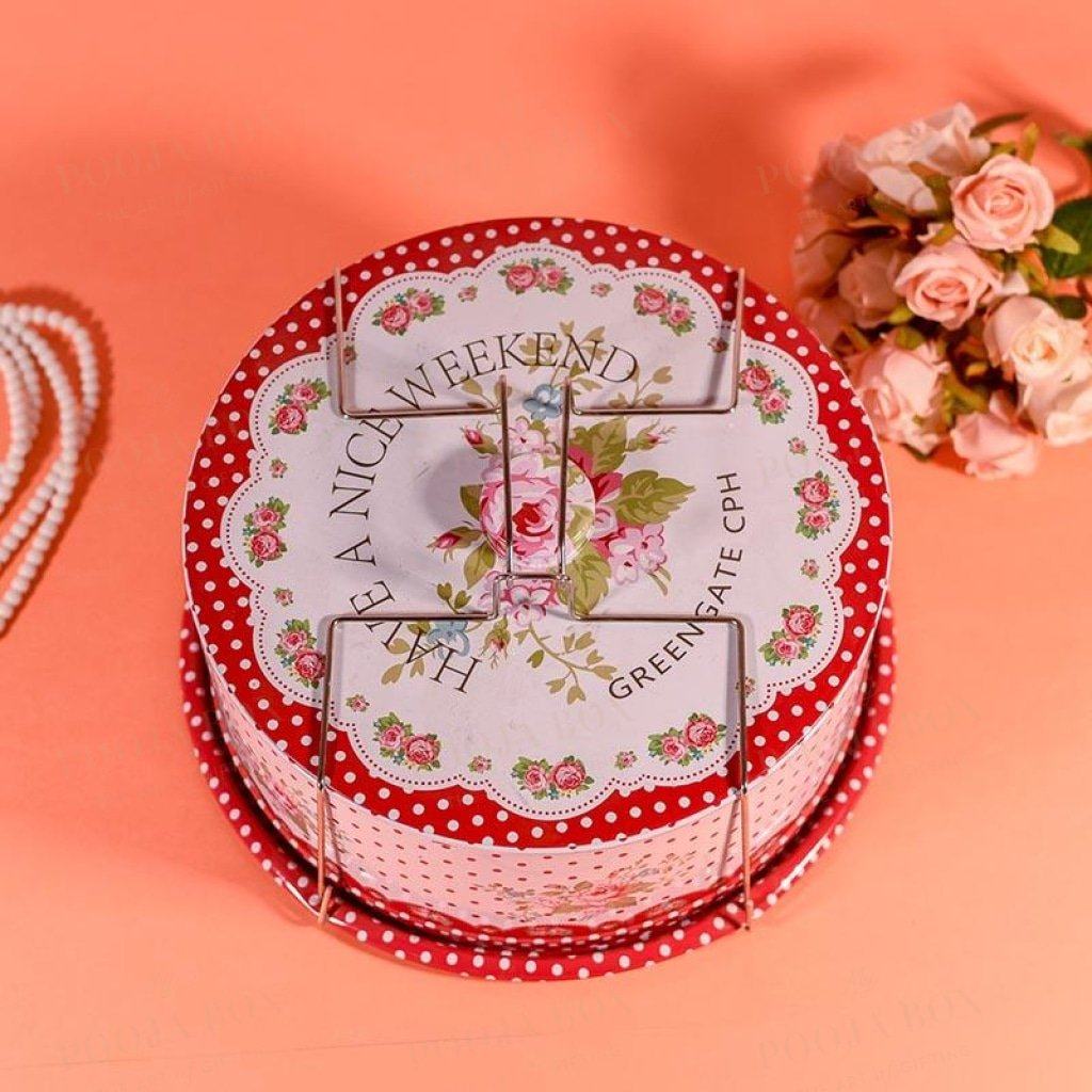 Vintage Polka Cake Box Crockery